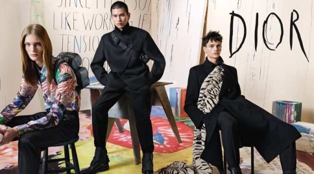 Dior Men Goes Artsy for Fall '19 Campaign Models Arno Dewit, Kohei Takabatake, and Guirec Murie star in Dior Men's fall-winter 2019 campaign.