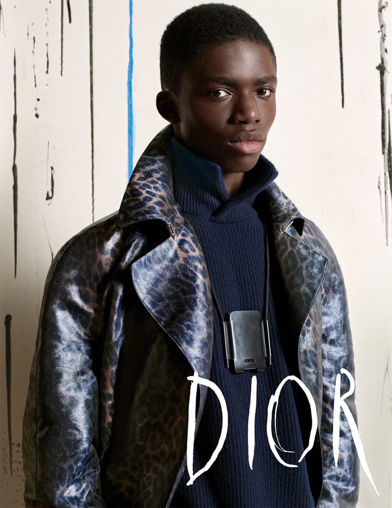 Jeremiah Berko Fourdjour appears in Dior Men's fall-winter 2019 campaign.