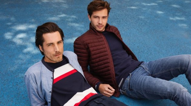 Guillaume Macé & Francisco Lachowski Gear Up for Fall in Esprit Guillaume Macé and Francisco Lachowski don casual fall 2019 look from Esprit.