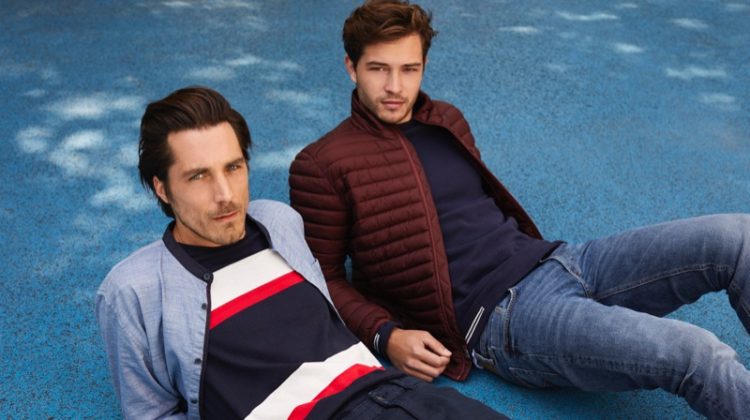 Guillaume Macé and Francisco Lachowski don casual fall 2019 look from Esprit.