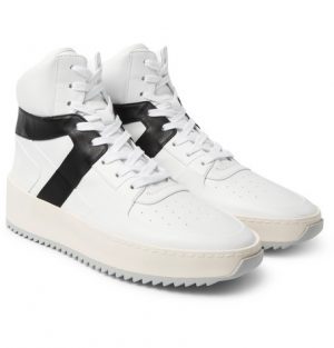 Fear of God - Basketball Panelled-Leather High-Top Sneakers - Men - White Fear of God - Basketball Panelled-Leather High-Top Sneakers - Men - White