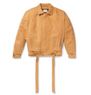 Fear of God - Belted Panelled Nubuck Jacket - Men - Yellow Fear of God - Belted Panelled Nubuck Jacket - Men - Yellow