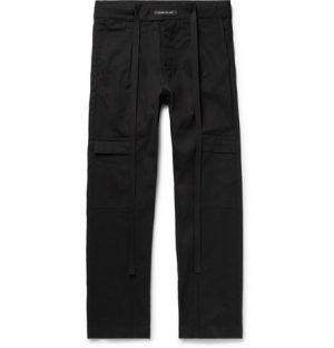 Fear of God - Belted Pleated Cotton-Twill Cargo Trousers - Men - Black Fear of God - Belted Pleated Cotton-Twill Cargo Trousers - Men - Black