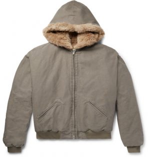 Fear of God - Faux Fur-Lined Cotton-Corduroy Hooded Jacket - Men - Gray Fear of God - Faux Fur-Lined Cotton-Corduroy Hooded Jacket - Men - Gray