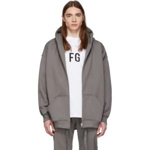 Fear of God Grey Everyday Full-Zip Hoodie Fear of God Grey Everyday Full-Zip Hoodie