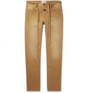 Fear of God - Slim-Fit Belted Cotton-Canvas Trousers - Men - Tan Fear of God - Slim-Fit Belted Cotton-Canvas Trousers - Men - Tan