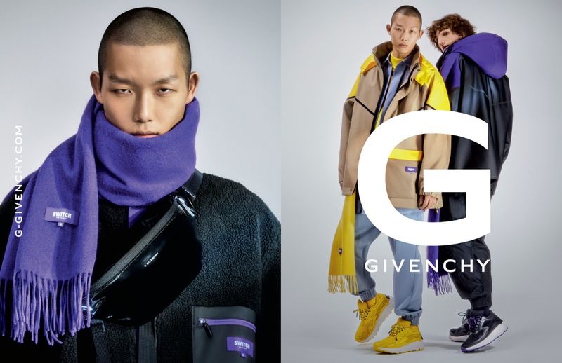 Models Xu Meen and Quintin Van Konkelenberg come together for the G Givenchy fall-winter 2019 men's campaign.