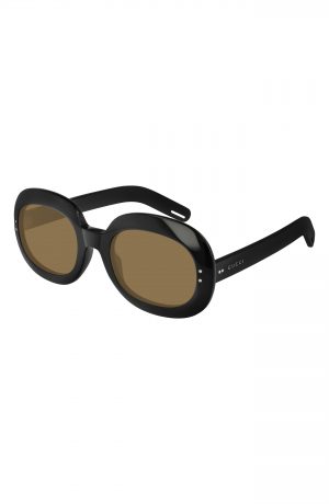 Gucci 56Mm Round Sunglasses - Shiny Black Gucci 56Mm Round Sunglasses - Shiny Black
