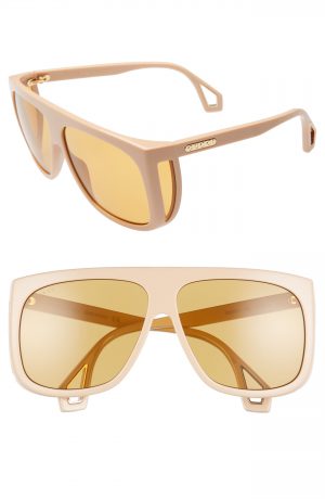 Gucci 62Mm Oversize Flat Top Sunglasses - Shny Sld Bone Laes/brn Solid Gucci 62Mm Oversize Flat Top Sunglasses - Shny Sld Bone Laes/brn Solid