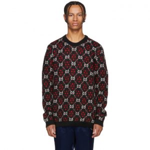 Gucci Black and Red GG Logo Sweater Gucci Black and Red GG Logo Sweater