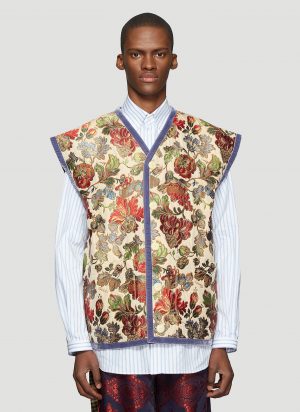 Gucci Floral Jacquard Gilet in Beige size IT - 46 Gucci Floral Jacquard Gilet in Beige size IT - 46