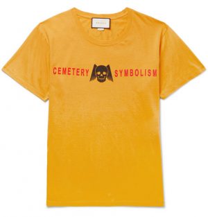 Gucci - Printed Cotton-Jersey T-Shirt - Men - Yellow Gucci - Printed Cotton-Jersey T-Shirt - Men - Yellow