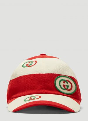 Gucci Striped Logo Baseball Cap in Red and White size L Gucci Striped Logo Baseball Cap in Red and White size L