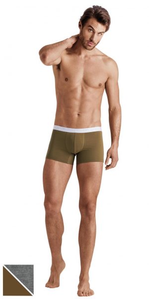HANRO Cotton Essentials Boxer Briefs 2-Pack - Artichoke/coal Melange S HANRO Cotton Essentials Boxer Briefs 2-Pack - Artichoke/coal Melange S