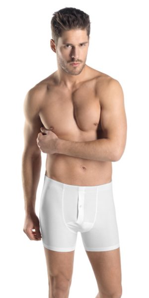 HANRO Cotton Superior Long Leg Boxer Brief W/ Fly - White XXL - 73090F HANRO Cotton Superior Long Leg Boxer Brief W/ Fly - White XXL - 73090F