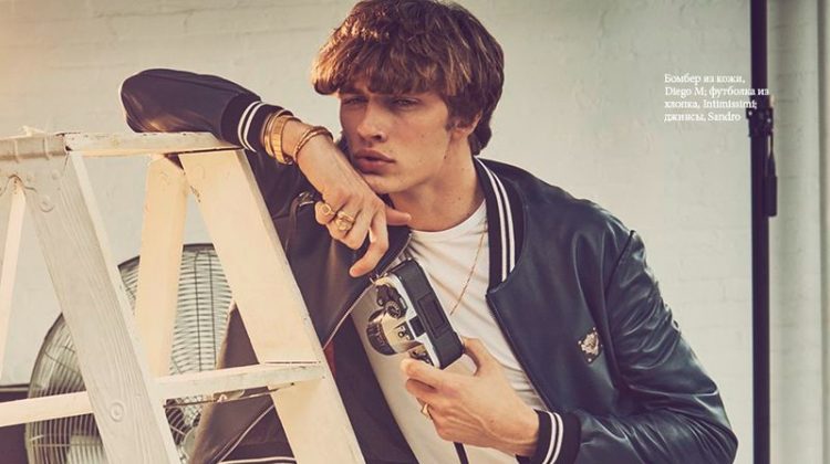 Lucky Blue Smith stars in a fashion editorial for Elle Russia.