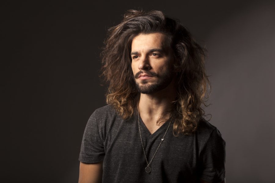 Man Stylish Long Hair Rocker