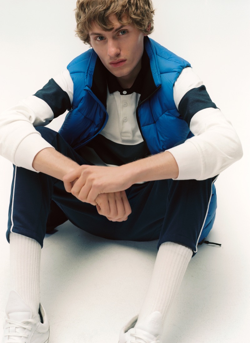 Lemmie van den Berg embraces sporty style from Marc O'Polo's fall-winter 2019 denim line.