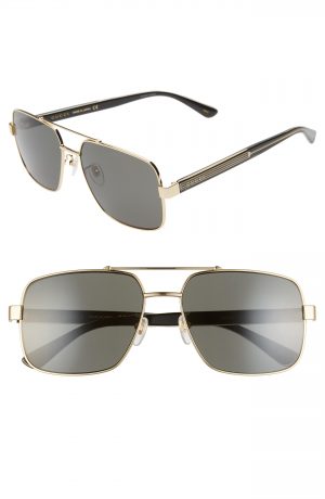 Men's Gucci 60Mm Navigator Sunglasses - Shiny Endura Gold Men's Gucci 60Mm Navigator Sunglasses - Shiny Endura Gold
