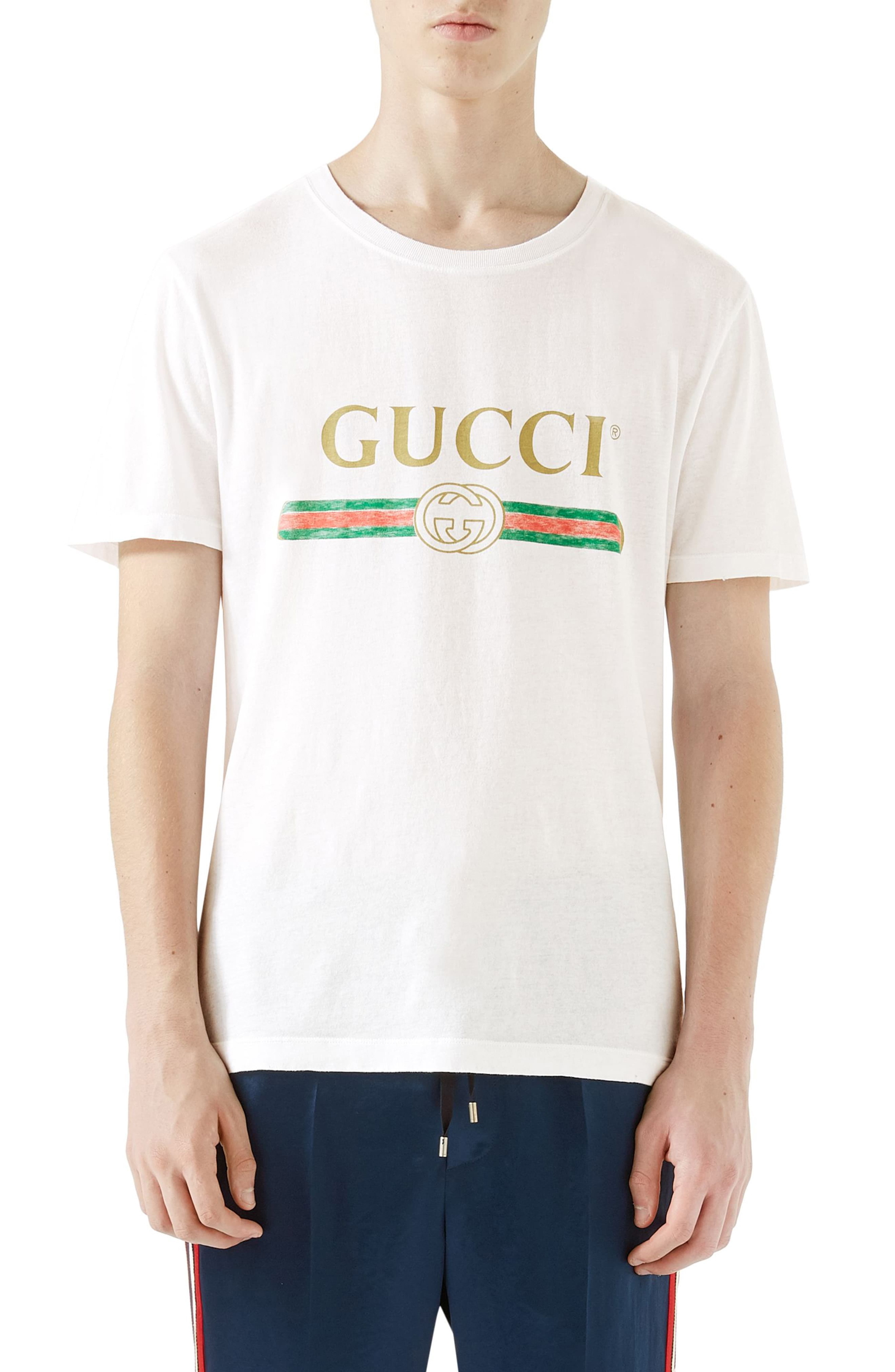 white green and red gucci shirt