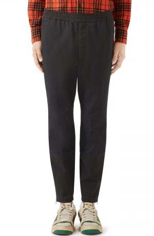 Men's Gucci Military Drill Cotton Pants, Size 48 EU - Black Men's Gucci Military Drill Cotton Pants, Size 48 EU - Black
