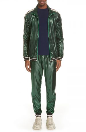 Men's Gucci Shimmer Track Pants, Size Large - Green Men's Gucci Shimmer Track Pants, Size Large - Green