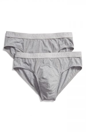 Men's Hanro Cotton Essentials 2-Pack Briefs, Size X-Large - Grey Men's Hanro Cotton Essentials 2-Pack Briefs, Size X-Large - Grey