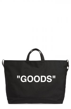 Men's Off-White Quote Canvas Tote - Men's Off-White Quote Canvas Tote -