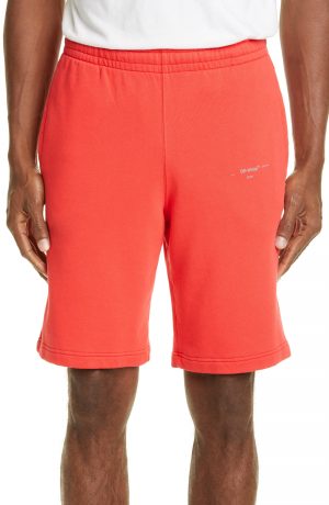 Men's Off-White Unfinished Sweat Shorts Men's Off-White Unfinished Sweat Shorts