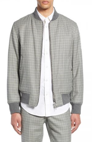 Men's Rag & Bone Manston Reversible Cotton & Wool Bomber Jacket, Size Large - Black Men's Rag & Bone Manston Reversible Cotton & Wool Bomber Jacket, Size Large - Black
