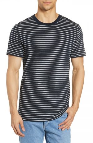 Men's Rag & Bone Railroad Slim Fit Stripe T-Shirt, Size Large - Blue Men's Rag & Bone Railroad Slim Fit Stripe T-Shirt, Size Large - Blue
