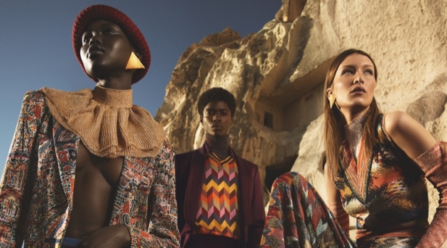 Missoni Heads to Cappadocia for Fall '19 Campaign Adut Akech, Alton Mason, Dong Su Moon, and Bella Hadid front Missoni's fall-winter 2019 campaign.