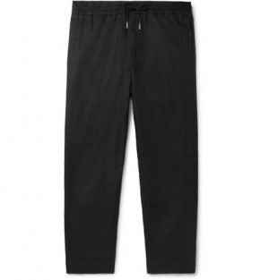 Mr P. - Black Slim-Fit Tapered Linen and Cotton-Blend Drawstring Trousers - Men - Black Mr P. - Black Slim-Fit Tapered Linen and Cotton-Blend Drawstring Trousers - Men - Black