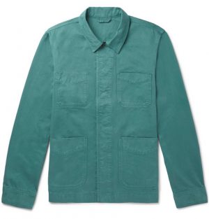 Mr P. - Garment-Dyed Cotton-Twill Jacket - Men - Green Mr P. - Garment-Dyed Cotton-Twill Jacket - Men - Green