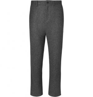 Mr P. - Herringbone Brushed-Wool Trousers - Men - Dark gray Mr P. - Herringbone Brushed-Wool Trousers - Men - Dark gray