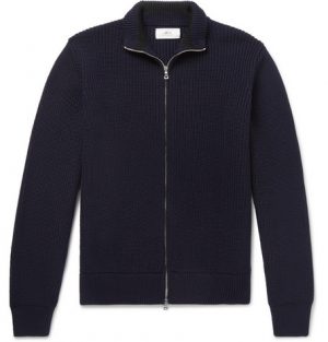 Mr P. - Merino Wool Zip-Up Cardigan - Men - Navy Mr P. - Merino Wool Zip-Up Cardigan - Men - Navy