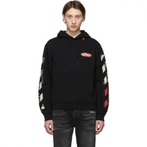Off-White Black and Red Diag Logo Hoodie Off-White Black and Red Diag Logo Hoodie