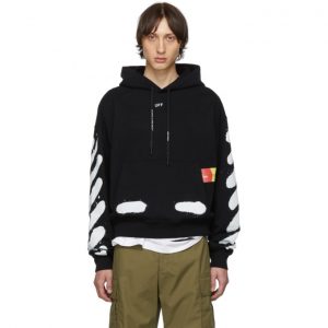 Off-White SSENSE Exclusive Black Incomplete Spray Paint Hoodie Off-White SSENSE Exclusive Black Incomplete Spray Paint Hoodie