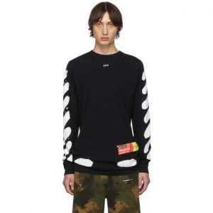 Off-White SSENSE Exclusive Black Incomplete Spray Paint Long Sleeve T-Shirt Off-White SSENSE Exclusive Black Incomplete Spray Paint Long Sleeve T-Shirt