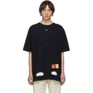 Off-White SSENSE Exclusive Black Incomplete Spray Paint T-Shirt Off-White SSENSE Exclusive Black Incomplete Spray Paint T-Shirt