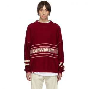 Off-White SSENSE Exclusive Red Logo Sweater Off-White SSENSE Exclusive Red Logo Sweater