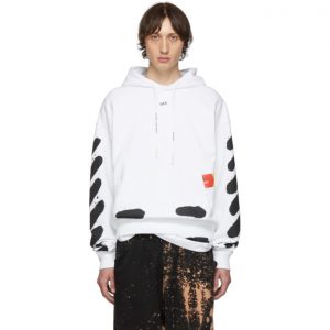 Off-White SSENSE Exclusive White Incomplete Spray Paint Hoodie Off-White SSENSE Exclusive White Incomplete Spray Paint Hoodie