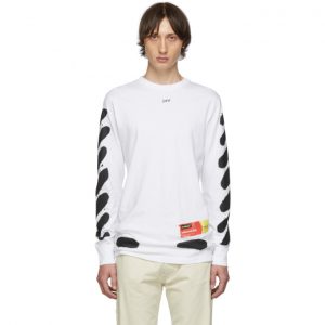 Off-White SSENSE Exclusive White Incomplete Spray Paint Long Sleeve T-Shirt Off-White SSENSE Exclusive White Incomplete Spray Paint Long Sleeve T-Shirt