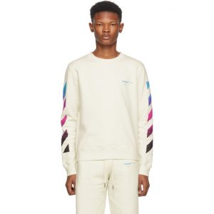 Off-White White Diagonal Gradient Crewneck Sweatshirt Off-White White Diagonal Gradient Crewneck Sweatshirt