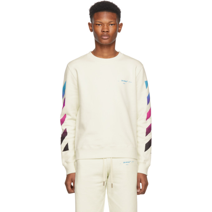Off-White White Diagonal Gradient Crewneck Sweatshirt | The Fashionisto