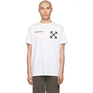 Off-White White Flamed Bart Slim T-Shirt Off-White White Flamed Bart Slim T-Shirt