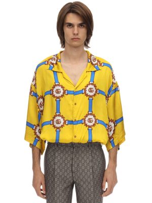 Oversize Printed Viscose Bowling Shirt Oversize Printed Viscose Bowling Shirt