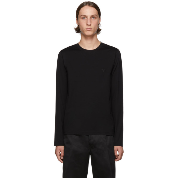 Prada Black Stretch Long Sleeve T-Shirt | The Fashionisto