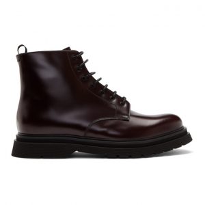 Prada Burgundy Lace-Up Boots Prada Burgundy Lace-Up Boots