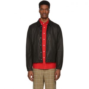 Saturdays NYC Black Leather Maury Jacket Saturdays NYC Black Leather Maury Jacket